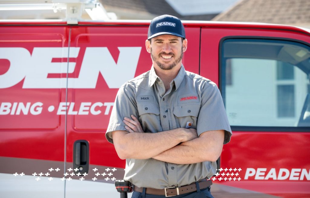 Peaden plumber ready to work on the problem.