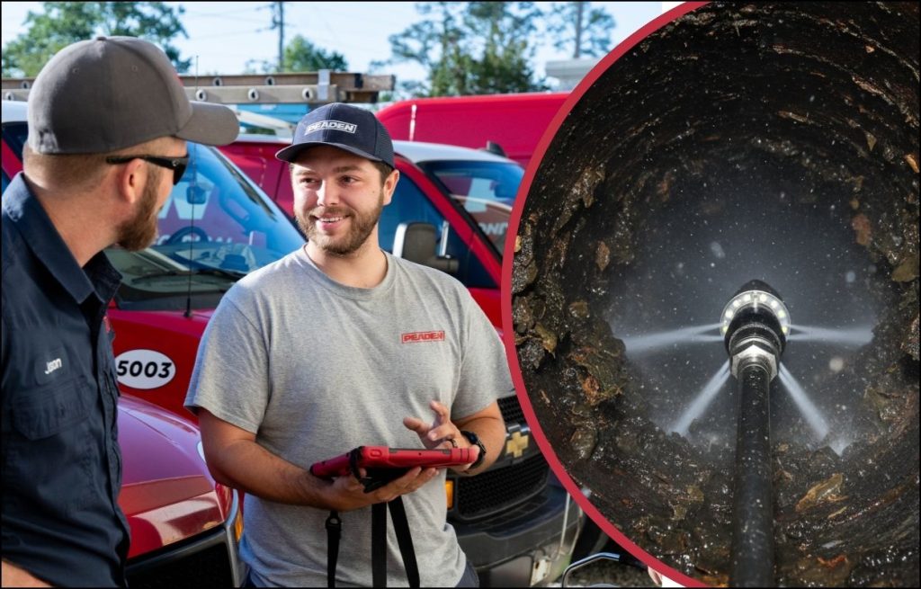 HydroJet device inside of a pipe