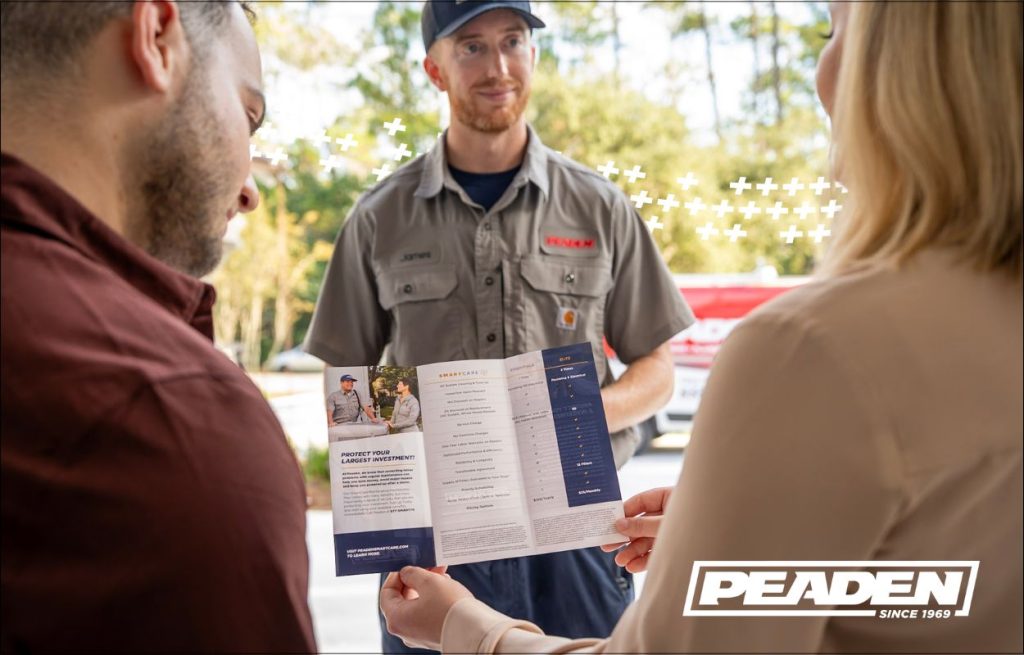 A Peaden rep discussing AC maintenance.