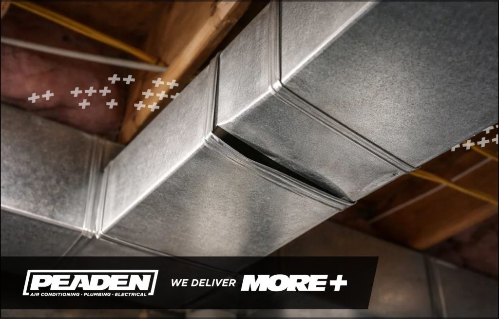 Leaking ductwork in a residential ceiling.