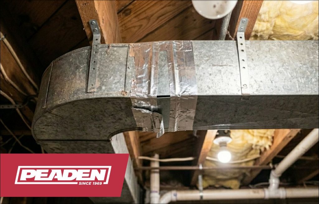 Leaky duct work in the ceiling of the basement