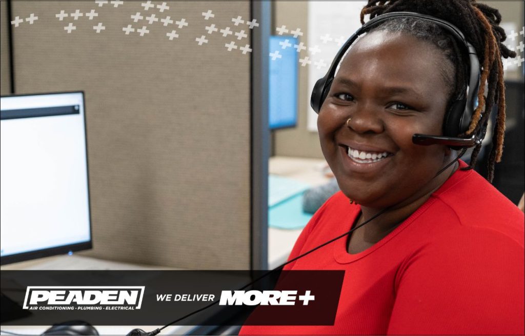 A Peaden customer service representative scheduling an appointment.