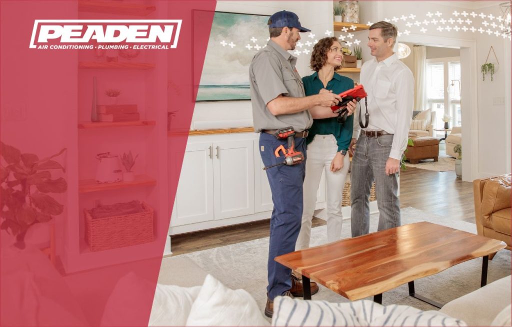 A Peaden HVAC tech discussing central AC.