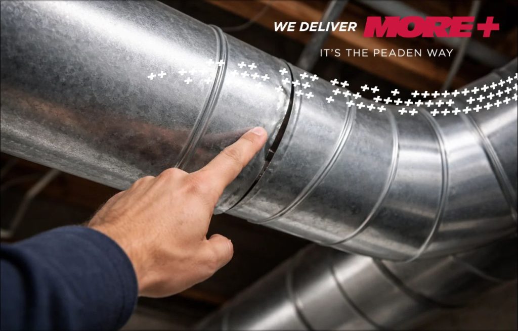 Pointing to a leaky broken duct in the basement