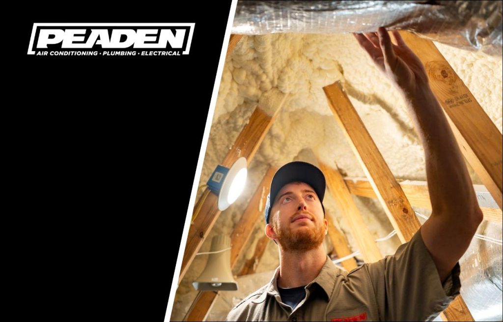 HVAC technician performing duct inspection