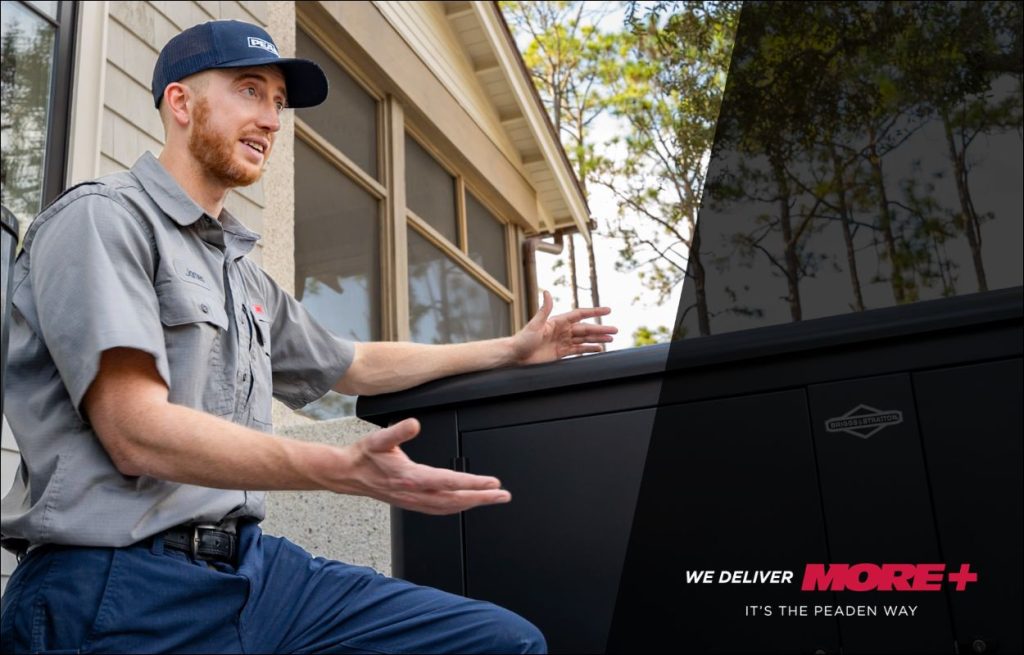 A Peaden Electrician explaining a generator