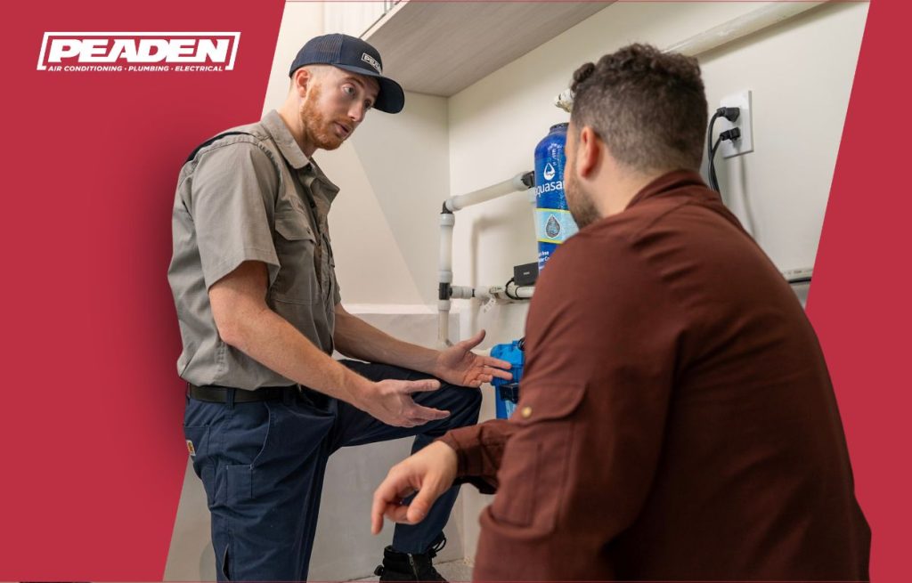 A Peaden plumber explaining plumbing issues during spring.