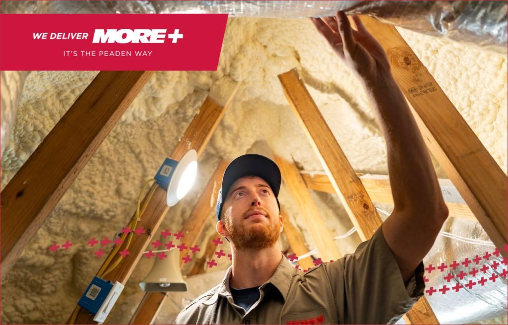 HVAC technician performing a duct inspection