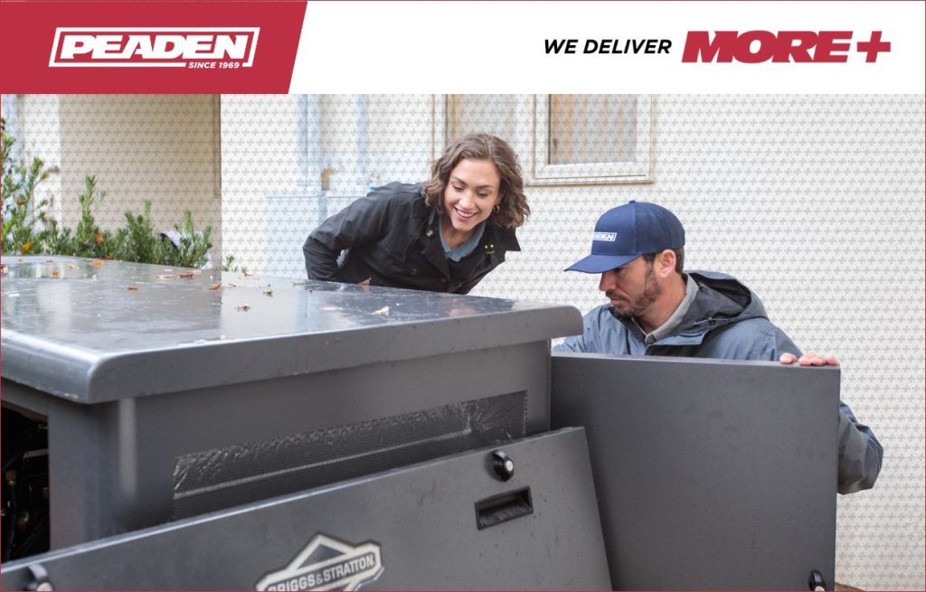 A Peaden Electrician working on a generator