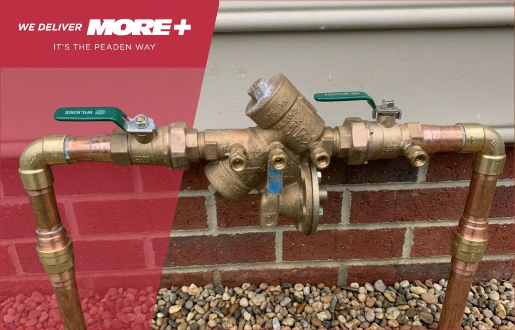 A backflow prevention device at a residential home.