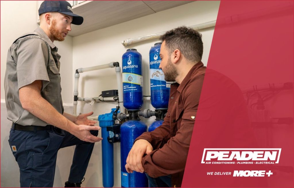 A Peaden plumber discussing water filtration.