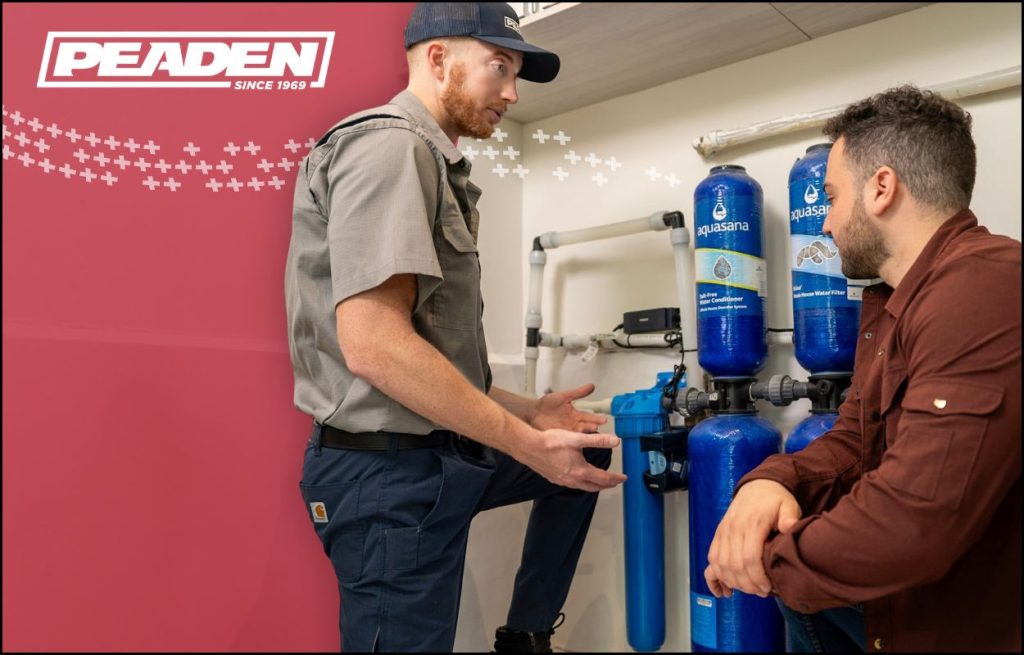 A Peaden plumber discussing water filtration.