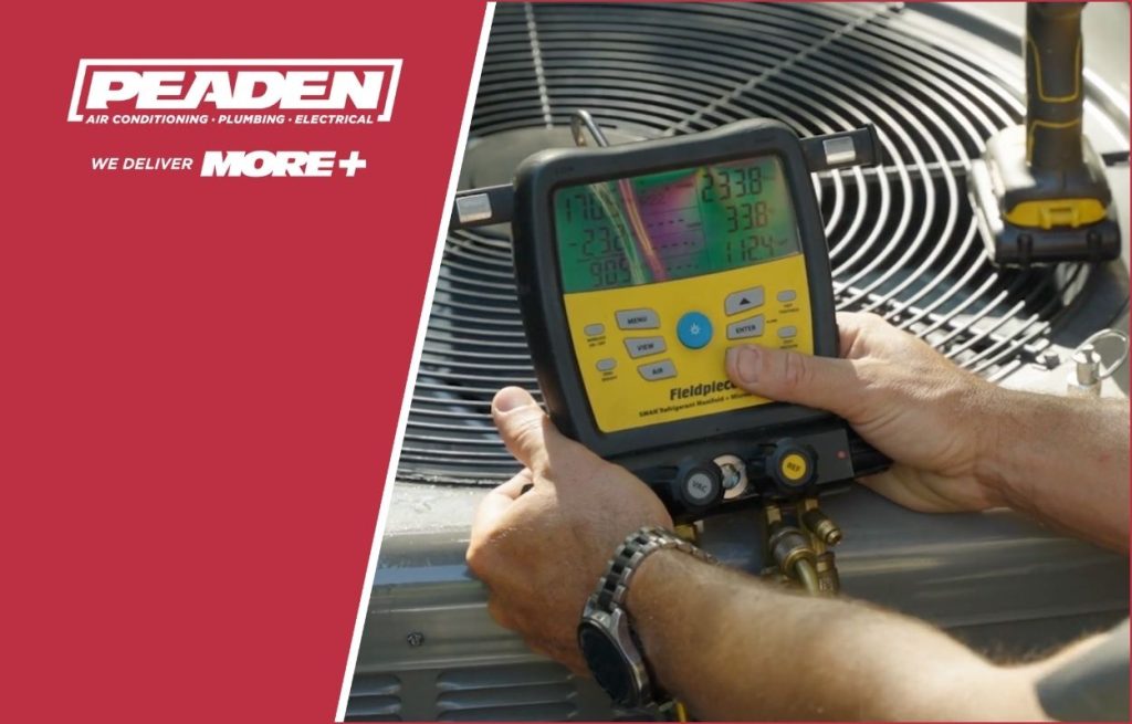 A Peaden HVAC tech doing off season maintenance.