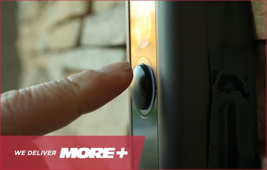 A door bell camera being used.