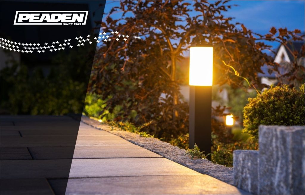 Peaden installed outdoor lighting