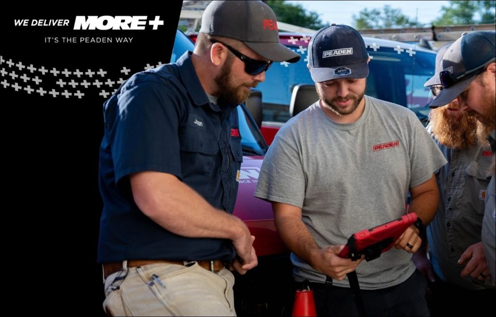 A Peaden team working on a plan.